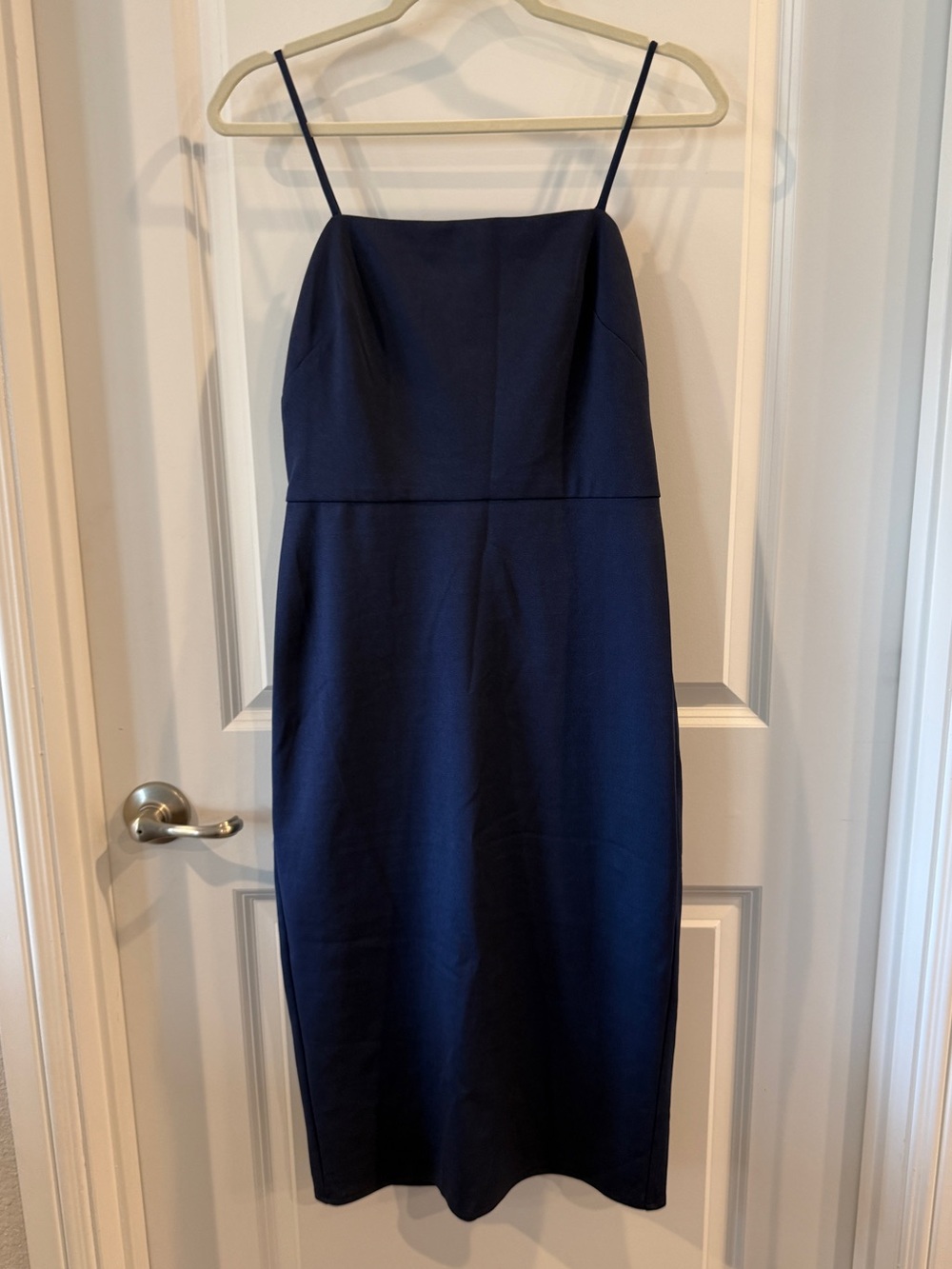 ✨David's Bridal Studio✨ Classic Navy Spaghetti-Strap Midi Dress